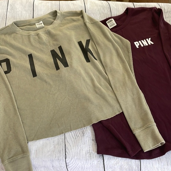 PINK Victoria's Secret Tops - Set of 2 PINK VS Waffle Knit Tops